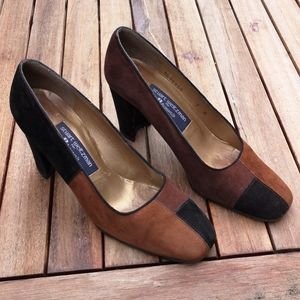 Stuart Weitzman patchwork leather heels